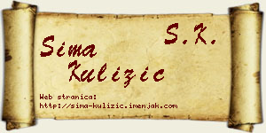 Sima Kulizić vizit kartica